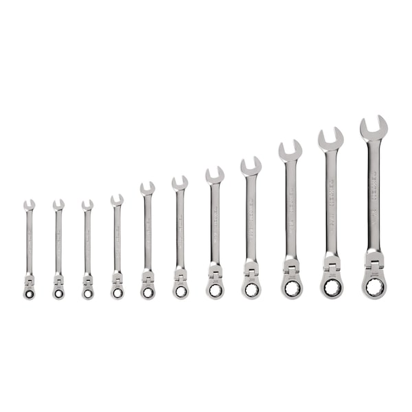 Flex Head 12-Point Ratcheting Combination Wrench Set, 11-Piece (1/4-3/4 in.)